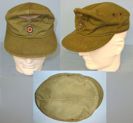 Robert Lubstein Berlin No 55’ Deutsches Afrika Korps (DAK) Tropical Cloth Visored Field Cap By Robert Lubstein Clothing