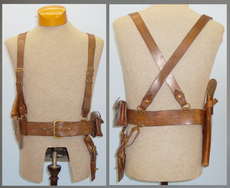 WWI 1917 British Officer\'s Sam Browne Belt Holster for the Webley Mk VI Service Revolver, Shoulder Strap, Sword Frog, Folding Knife Pouch & Ammunition Pouch. 20777. WWI 1917 British Officer\'s Sam Browne Belt Holster for the Webley Mk VI Service Revolver, Shoulder Strap, Sword Frog, Folding Knife Pouch & Ammunition Pouch. 20777. Antique & Militaria