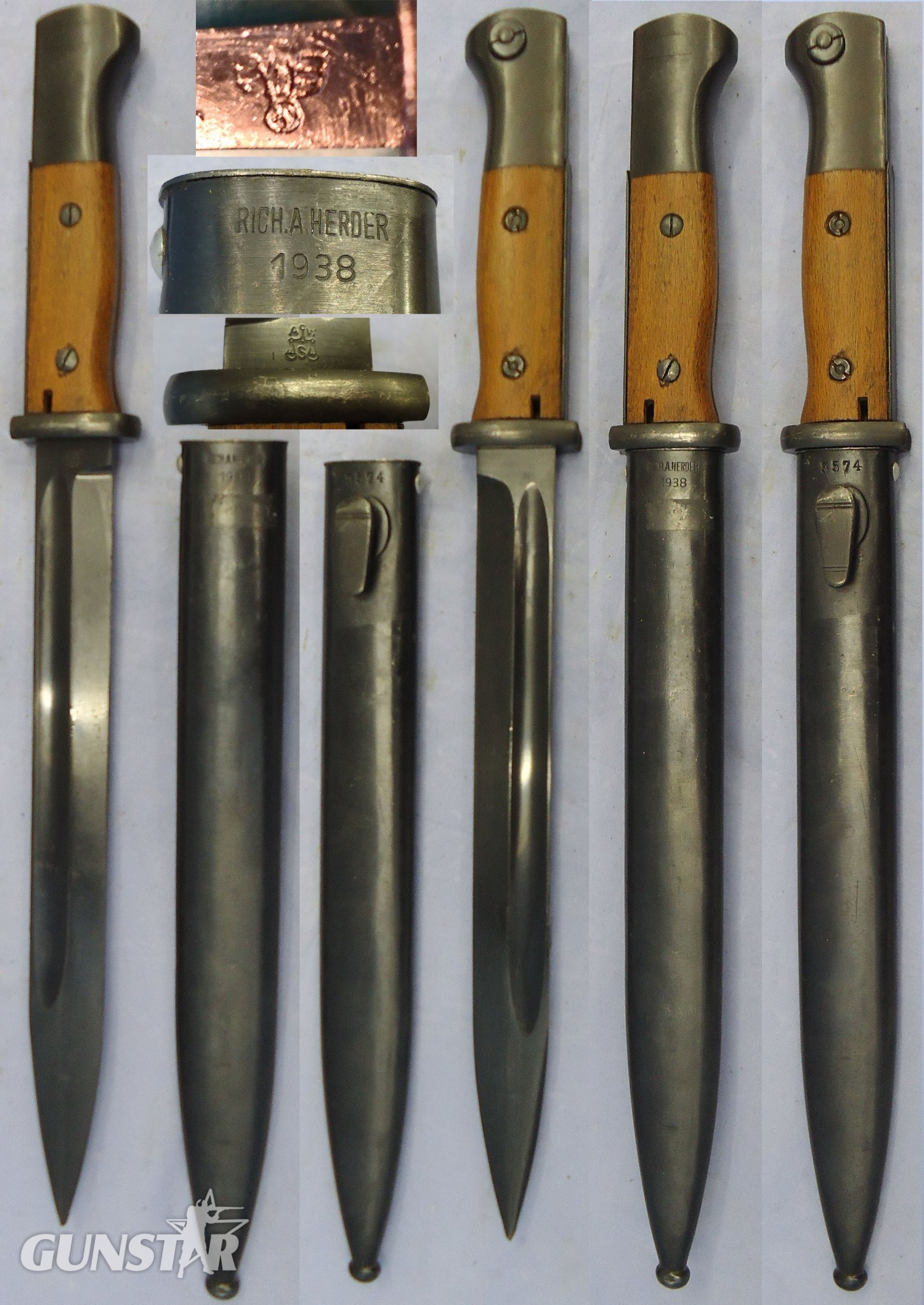 WW1 Imperial German Model 84/98 Bayonet by E. & F. Hörster & Co. Solingen & Scabbard Reworked Post WW1 for Police Issue. BAYO 368 Bayonet in 