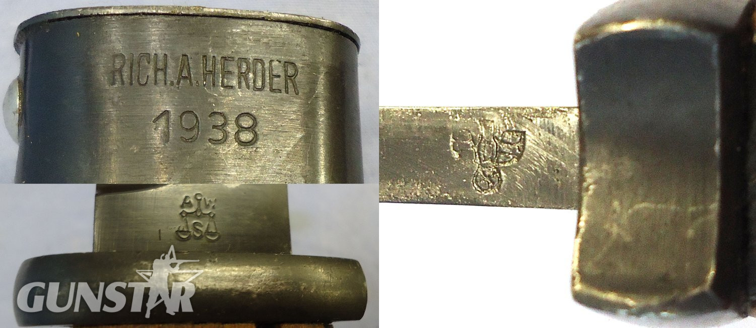  WW1 Imperial German Model 84/98 Bayonet by E. & F. Hörster & Co. Solingen & Scabbard Reworked Post WW1 for Police Issue. BAYO 368 Bayonet