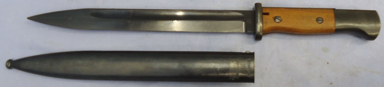 {CATEGORY} - WW1 Imperial German Model 84/98 Bayonet by E. & F. Hörster & Co. Solingen & Scabbard Reworked Post WW1 for Police Issue. BAYO 368 Bayonet in 