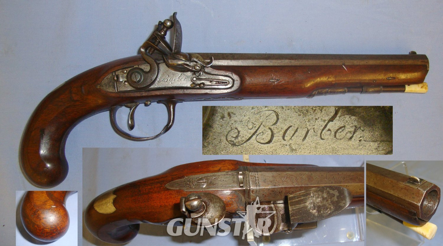 Barber With Octagonal Barrel & Ram Rod. Sn 21393:17 .577 Muzzleloader in 