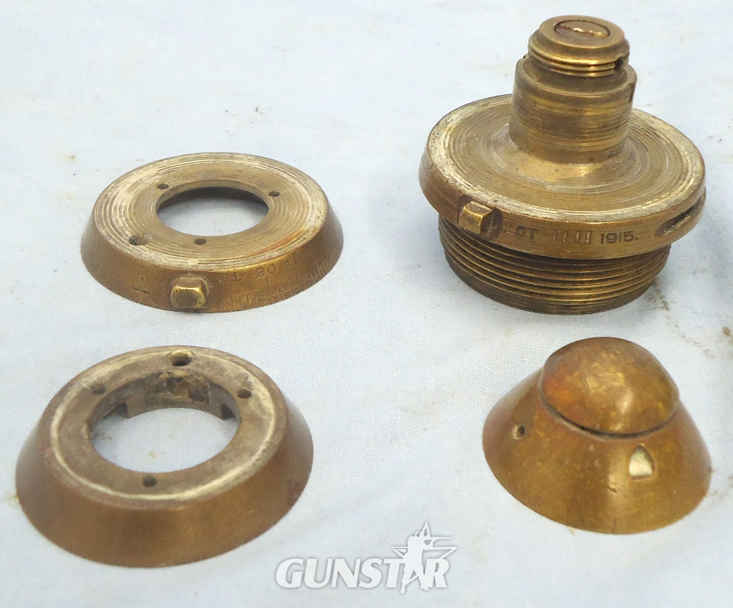  INERT DEACTIVATED. British, WW1, 1915 Dated, Strippable, No 85 Time & Percussion Nose Fuze. - O 2185 INERT DEACTIVATED. British, WW1, 1915 Dated, Strippable, No 85 Time & Percussion Nose Fuze. - O 2185  Other Ammunition