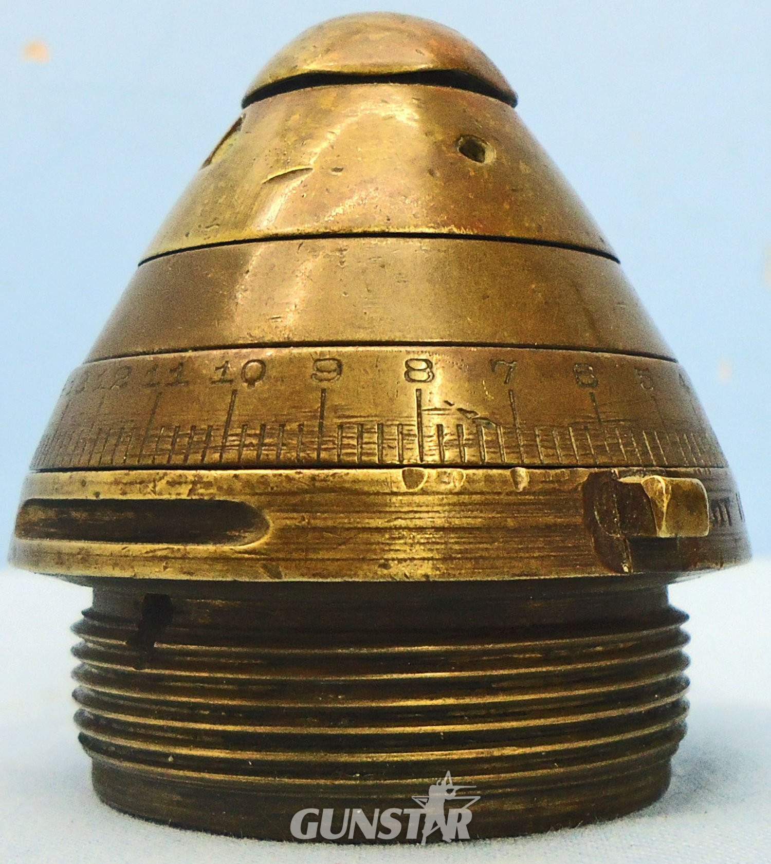 INERT DEACTIVATED. British, WW1, 1915 Dated, Strippable, No 85 Time & Percussion Nose Fuze. - O 2185 INERT DEACTIVATED. British, WW1, 1915 Dated, Strippable, No 85 Time & Percussion Nose Fuze. - O 2185  Other Ammunition - {CATEGORY}