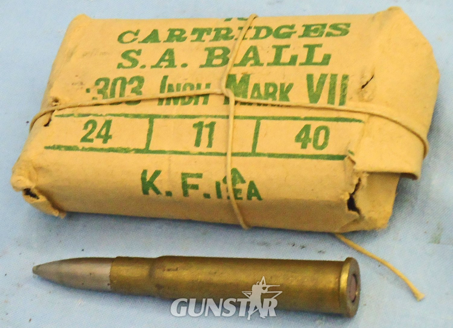 INERT DEACTIVATED. Indian, WW2, 1940 Dated, Indian Kirkee Armoury, 10 Round, .303 Mark VII Ball Round Service Pack. O 2312 INERT DEACTIVATED. Indian, WW2, 1940 Dated, Indian Kirkee Armoury, 10 Round, .303 Mark VII Ball Round Service Pack. O 2312 Various Other Ammunition