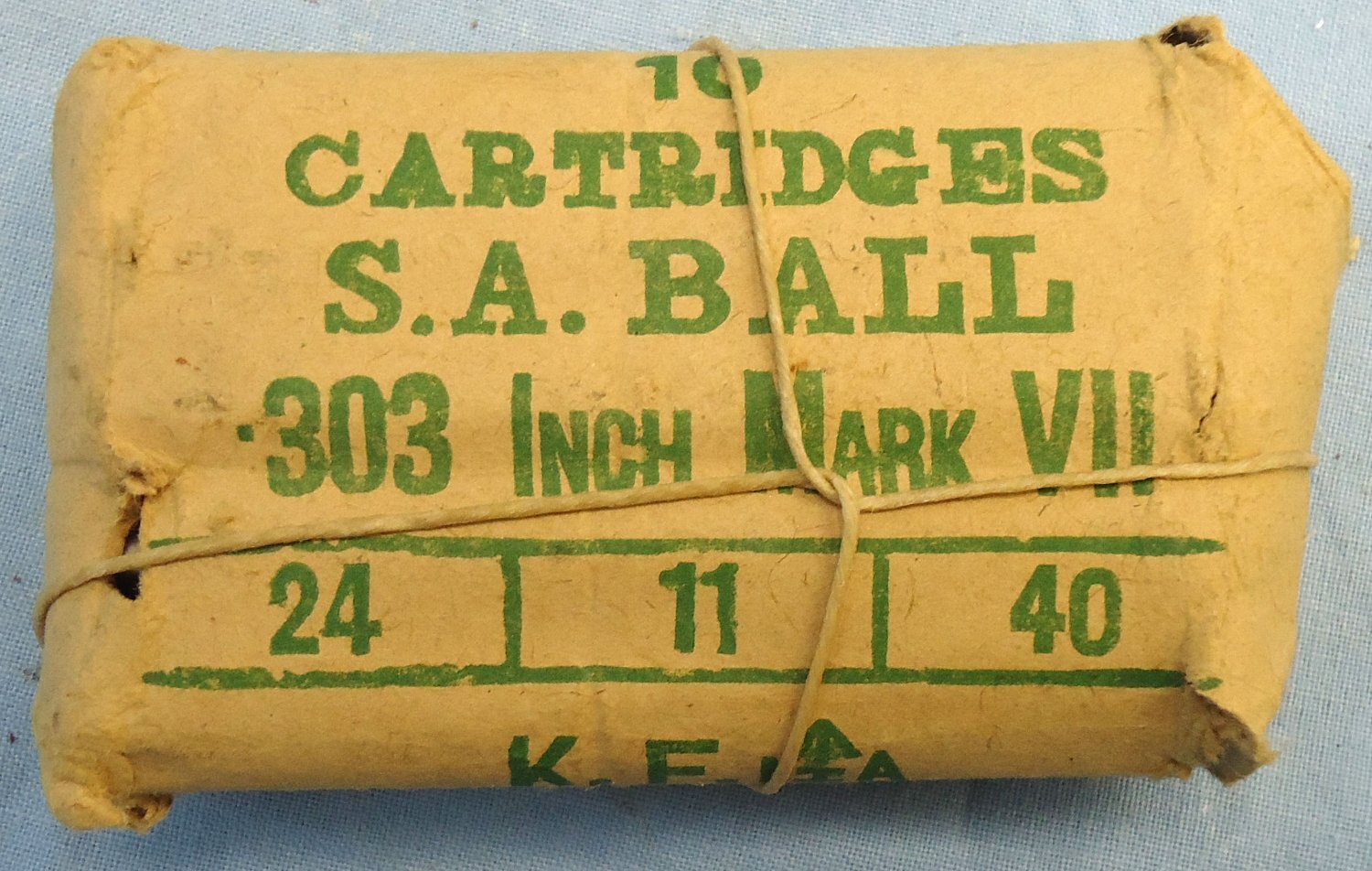 INERT DEACTIVATED. Indian, WW2, 1940 Dated, Indian Kirkee Armoury, 10 Round, .303 Mark VII Ball Round Service Pack. O 2312 INERT DEACTIVATED. Indian, WW2, 1940 Dated, Indian Kirkee Armoury, 10 Round, .303 Mark VII Ball Round Service Pack. O 2312 Various Other Ammunition - {CATEGORY} in 