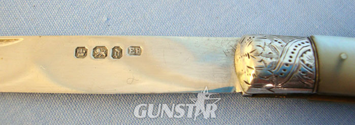 Victorian Silver Bladed Hallmarked 1896-1897 Sheffield Pocket Knife With Mother  Knive