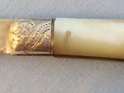 Victorian Silver Bladed Hallmarked 1896-1897 Sheffield Pocket Knife With Mother  Knive