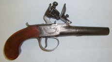 George & John Wallis 54 Bore Flintlock Pocket Pistol With Turn Off Barrel .54 Cal Muzzleloader Muzzleloader
