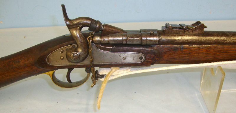Royal Small Arms Factory (Enfield) 577 Obsolete Calibre 3 Band Rifle With Nipple Protector Chain Buff Leather Sling & Socket Bayonet. Single Shot .577 Rifle