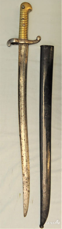 French Model 1842 Sabre Bayonet & Steel Scabbard BAYO 651 Bayonet in 