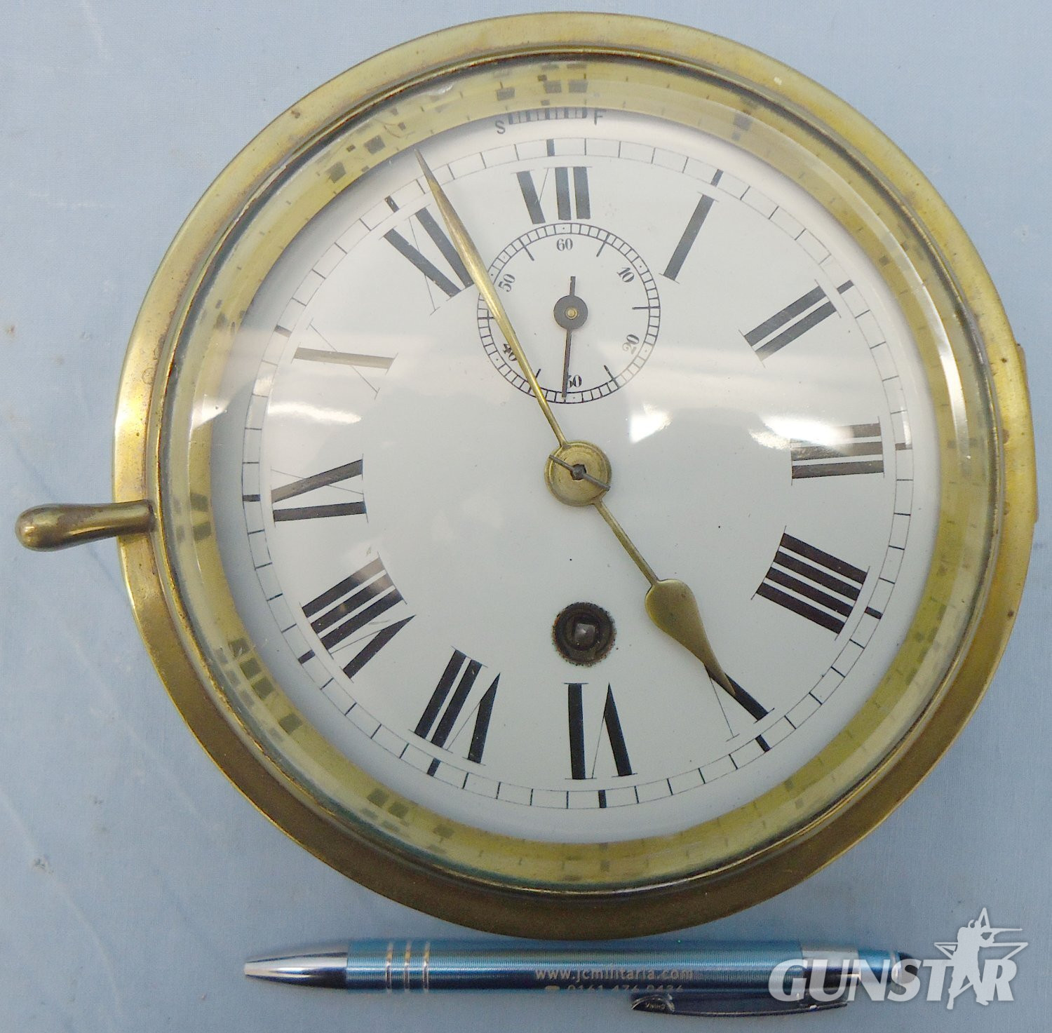 Early 20th Century British AM ‘Air Ministry’ Marked Brass Bulkhead Clock with 60 Seconds Time Keeping Feature. Sn 14293. Early 20th Century British AM ‘Air Ministry’ Marked Brass Bulkhead Clock with 60 Seconds Time Keeping Feature. Sn 14293. Antique & Militaria in 
