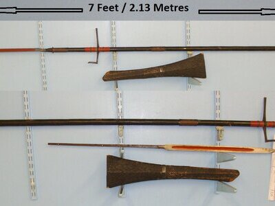 HIGH QUALITY**ANCIENT BLADE EARLY EDO PERIOD C1600-1670’s**LARGE** Japanese Horseman’s Su-Yari Fighting Spear With Rare Signed Tang ‘Hachi Man’ (God Of War), Saya Scabbard, Japanese Oak Shaft & Expert Assessment. Sn 19630 Other Blade