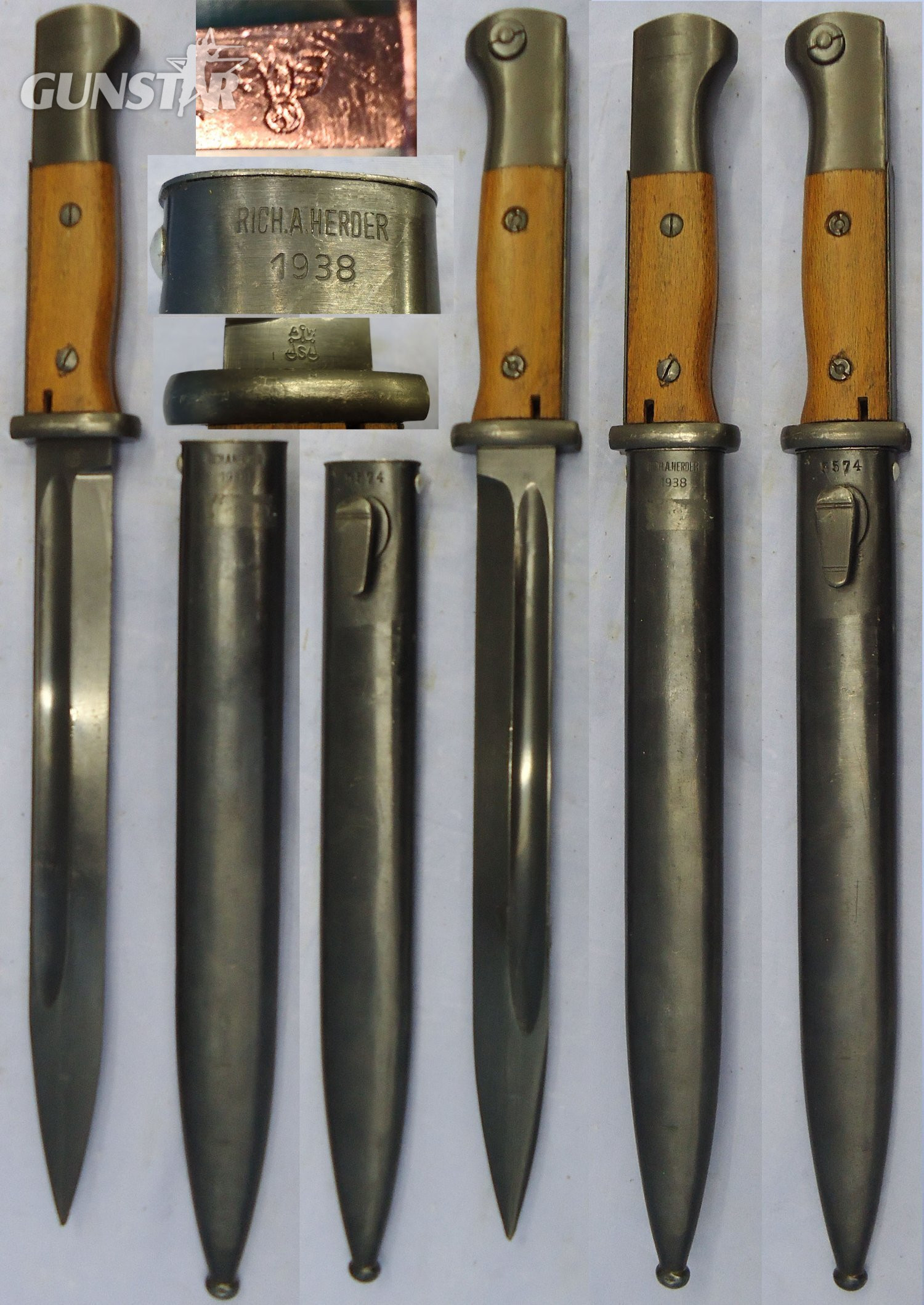 WW1, 1917 Dated, Imperial German, Pattern 98/05 Sawback Butcher Bayonet & Matching Scabbard by Waffenfabrik Mauser. BAYO 369 Bayonet in 