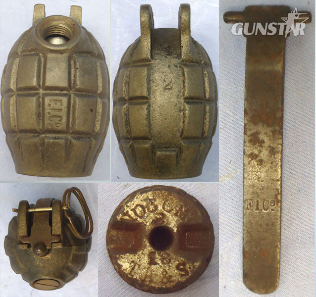 INERT DEACTIVATED. WW1 1918 Dated Mills No.36M MK1, Hand Grenade by The Falkirk Iron Company. - O 1898 INERT DEACTIVATED. WW1 1918 Dated Mills No.36M MK1, Hand Grenade by The Falkirk Iron Company. - O 1898  Other Ammunition