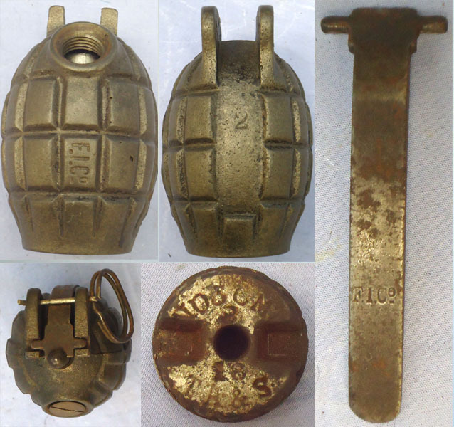 INERT DEACTIVATED. WW1 1918 Dated Mills No.36M MK1, Hand Grenade by The Falkirk Iron Company. - O 1898 INERT DEACTIVATED. WW1 1918 Dated Mills No.36M MK1, Hand Grenade by The Falkirk Iron Company. - O 1898  Other Ammunition