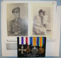 WW1 ‘Western Front’ 1918 British Officer’s Military Cross 4 Medal Group Mounted For Display To 2788 Lieutenant H.W Green M.C. Hampshire Regiment & Royal Fusiliers With Photocopy Portrait Images Of The Recipient & His Family & Dossier Of Provenance.  Other Accessory