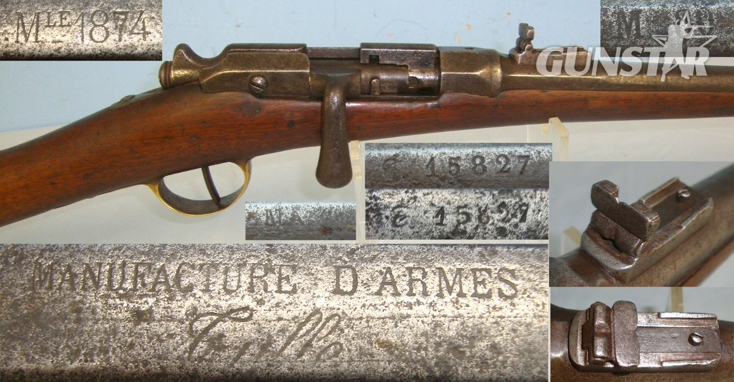 RARE**ARAB CAPTURED & MODIFIED FRENCH FORIEGN LEGION**Manufacture d'Armes de Saint-Étienne Or Tulle Arsenal Fusil Gras M80 Model 1874 (74/80) 11mm Calibre Bolt Action Carbine. Sn 23662 carbine Bolt Action Obsolete Rifle