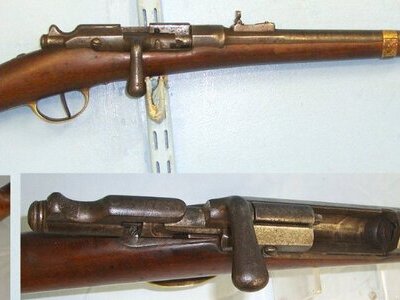 RARE**ARAB CAPTURED & MODIFIED FRENCH FORIEGN LEGION**Manufacture d'Armes de Saint-Étienne Or Tulle Arsenal Fusil Gras M80 Model 1874 (74/80) 11mm Calibre Bolt Action Carbine. Sn 23662 carbine Bolt Action Obsolete Rifle