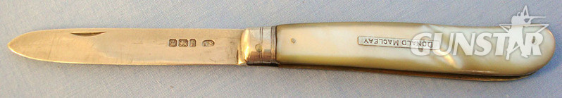 Victorian Silver Bladed Hallmarked 1900-1901 Sheffield Pocket Knife With Mother  Knive in 
