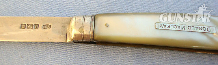  Victorian Silver Bladed Hallmarked 1900-1901 Sheffield Pocket Knife With Mother  Knive