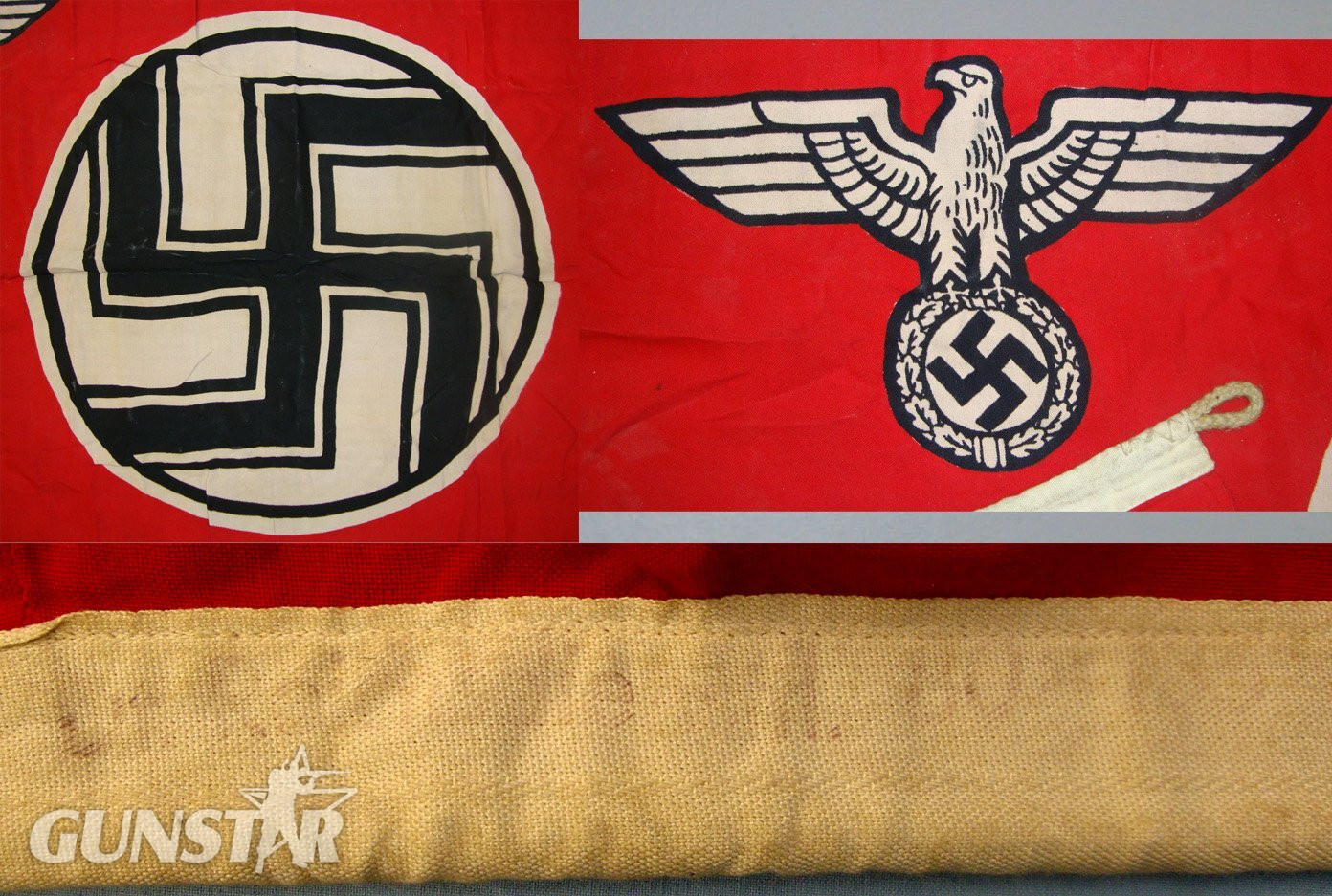NEW TO COLLECTORS MARKET IN STORAGE SINCE 1960\'s / 70\'s**WW2 Nazi Kriegsmarine ‘E Boat’ Battle Flag With Indistinct Ink Maker & Size Markings. Sn 21385:14  Antique & Militaria