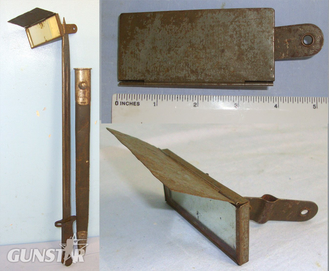 RARE**Original British WW1 Trench Warfare Periscope Mirror Observation Attachment For British Pattern 1907 SMLE Rifle Bayonets. OPT 901  Antique & Militaria