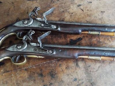 Tower Yeomanry Pistols Brace of flintlock Royal Foresters Pistols .60 Cal Muzzleloader Muzzleloader