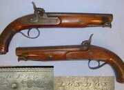 BEST QUALITY** Brace Of English Durs Egg London 24 Bore Percussion Traveling Pistols With Octagonal Damascus Steel Barrels & Captive Iron Ram Rods. Sn 21020 percussion pistols Various Muzzleloader