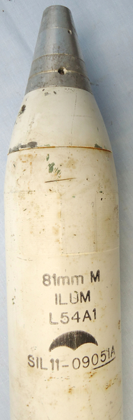 INERT DEACTIVATED. Unfired Original British L54A1 81MM Illuminating Mortar. - 19425 INERT DEACTIVATED. Unfired Original British L54A1 81MM Illuminating Mortar. - 19425  Other Ammunition
