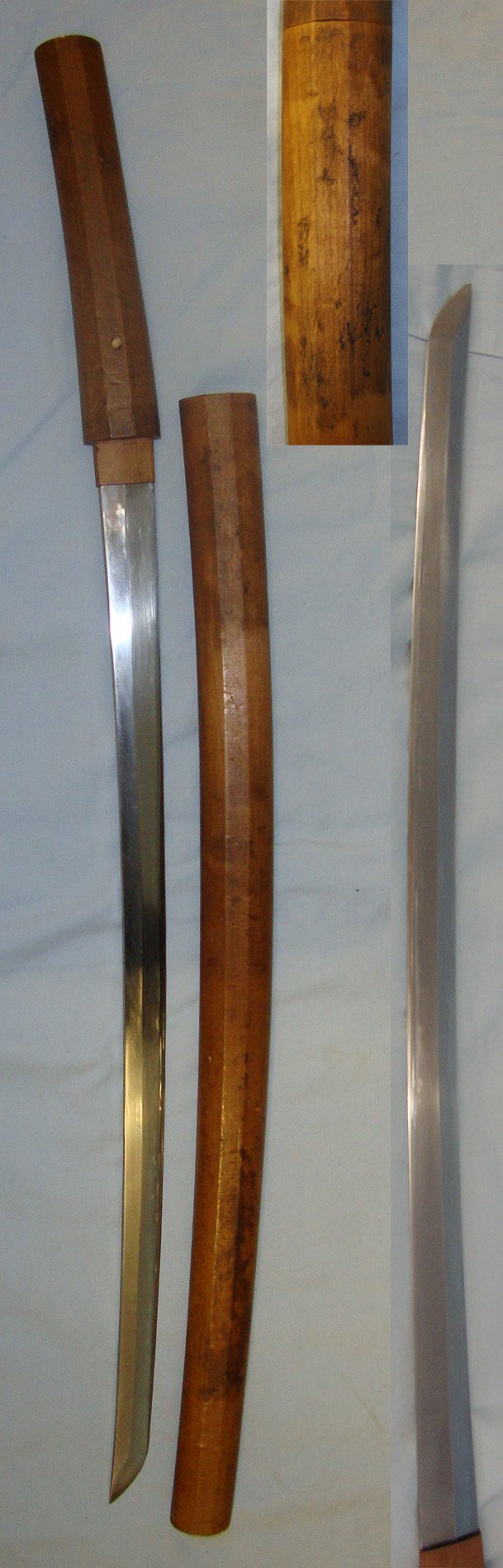 CAPTURED / SURRENDERED U.S. ARMY SOLDIER BRING BACK**WW2 Era 1935-1940’s Japanese Katana Long Sword Blade In Quality Period Protective Honoki Wood Shira Saya Resting Mounts With Ink Signature To ‘E.W. Lusted St Louis’ & Expert Assessment. Sn 21346 Sword