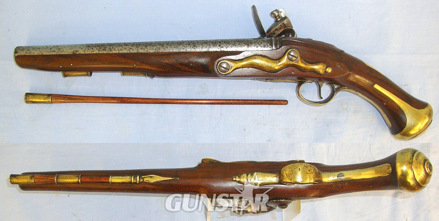  RARE**NAPOLEONIC WARS**1760 Dated Georgian British Edge Enfield Tower Pattern 1756 / 81 Land Service .650 Carbine Calibre Flintlock Heavy Dragoon Pistol Regiment Marked To The Kings Dragoon Guards With Stock Refurbished To Mint By The Royal Armouries. Sn  flintlock .65 Cal Muzzleloader Muzzleloader