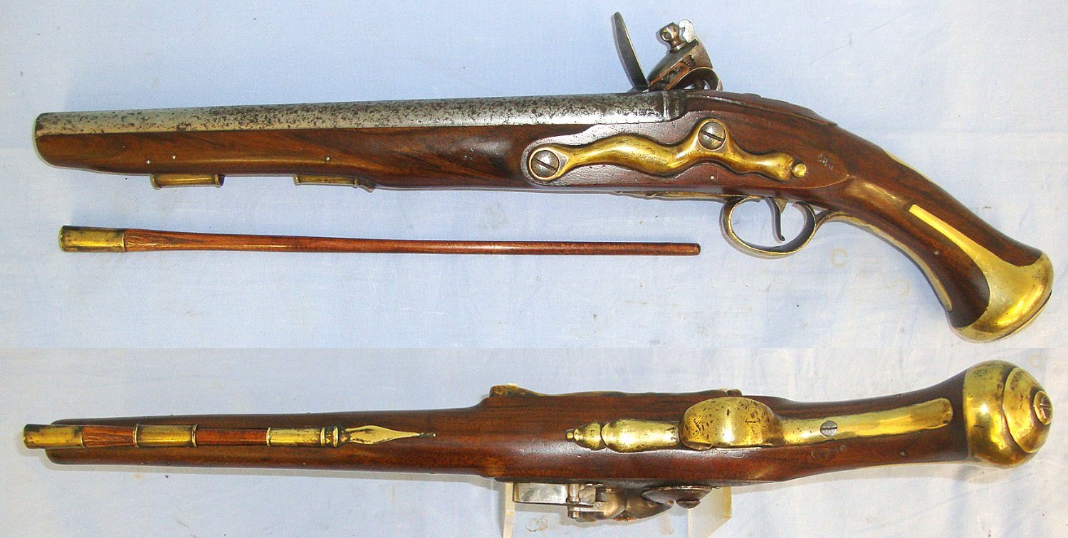  RARE**NAPOLEONIC WARS**1760 Dated Georgian British Edge Enfield Tower Pattern 1756 / 81 Land Service .650 Carbine Calibre Flintlock Heavy Dragoon Pistol Regiment Marked To The Kings Dragoon Guards With Stock Refurbished To Mint By The Royal Armouries. Sn  flintlock .65 Cal Muzzleloader Muzzleloader