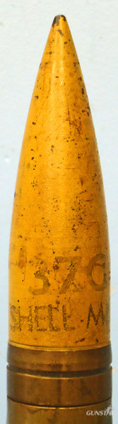  INERT DEACTIVATED. WW2 1942 Dated, Unfired American 37mm M16 (37 x 222R), HE (High Explosive) Base Fused Tank/ Anti-Tank Gun Round. - O 1852 INERT DEACTIVATED. WW2 1942 Dated, Unfired American 37mm M16 (37 x 222R), HE (High Explosive) Base Fused Tank/ Anti-Tank Gun Round. - O 1852  Other Ammunition