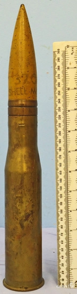 INERT DEACTIVATED. WW2 1942 Dated, Unfired American 37mm M16 (37 x 222R), HE (High Explosive) Base Fused Tank/ Anti-Tank Gun Round. - O 1852 INERT DEACTIVATED. WW2 1942 Dated, Unfired American 37mm M16 (37 x 222R), HE (High Explosive) Base Fused Tank/ Anti-Tank Gun Round. - O 1852  Other Ammunition - {CATEGORY} in 