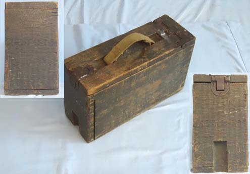 Wooden Ammunition Box (Chest 49-1-84) With Tripod Slot for the American .30 Cal. Rare American WW1 Wooden Ammunition Box (Chest 49-1-84) With Tripod Slot for the Antique & Militaria