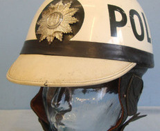 1950\'s-60\'s West German Police 'Polizei' Peaked Police Motorcyclist Helmet By Romer Helm, Si Clothing