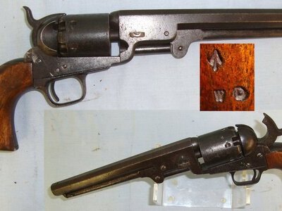 1854 CRIMEA WAR**MATCHING NUMBERS INCLUDING CYLINDER**British Colt London Navy Model 1851 .36 Calibre Cap & Ball Percussion 6 Shot Revolver. Sn 23269 Navy Model 1851 .36 Calibre Cap & Ball Percussion 6 Shot Revolver. Sn 23269 .36 Cal Muzzleloader Revolver