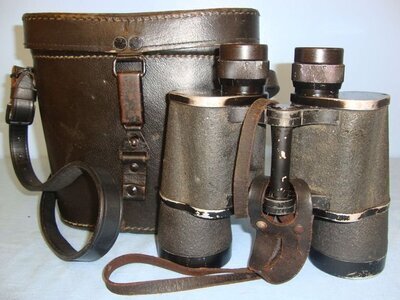 WWII Nazi German, Winter/ Russian Front (Blue Cross) Dienstglas (Service Glass), 10 X 50 Magnification, German Infantry Officer\'s Binoculars By Carl Zeiss, Jena (rln) with WW2 1941 Case by ‘htg’ Duderstadt Plant, Westphalia. Sn 10400:10. WWII Nazi German, Winter/ Russian Front (Blue Cross) Dienstglas (Service Glass), 10 X 50 Magnification, German Infantry Officer's Binoculars By Carl Zeiss, Jena (rln) with WW2 1941 Case by ‘htg’ Duderstadt Plant, Westphalia. Sn 10400:10. Sight & Optic