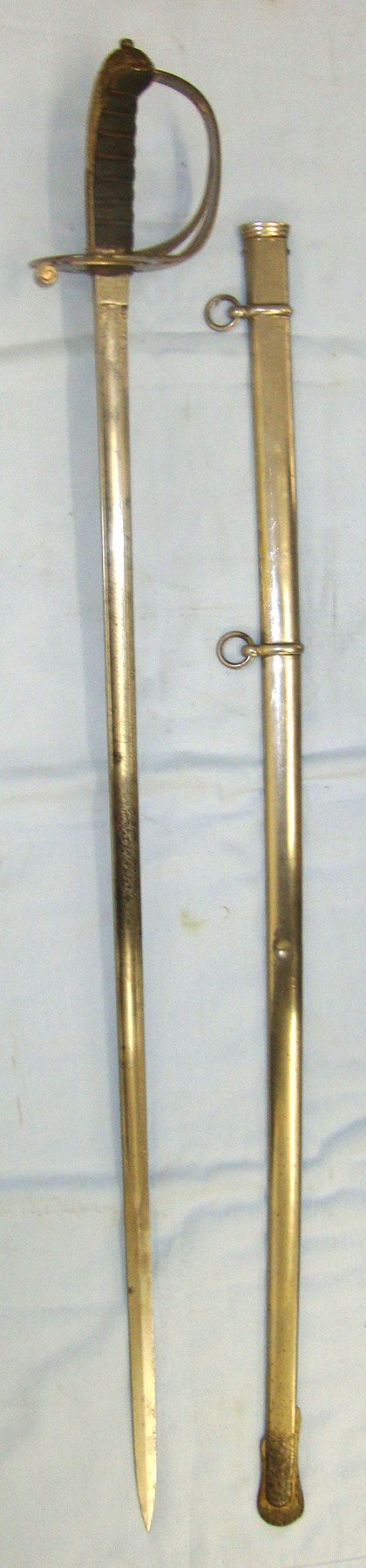 Victorian British 5th Battalion Cheshire Rifle Volunteers Firmin & Sons London Pattern 1827 Pattern Rifle Brigade Officer’s Sword With Etched Blade Steel Hilt & Steel Scabbard. Sn 22426:61 Sword