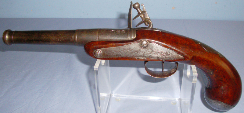  Wilson, London Queen Anne Style Flintlock Pistol With .600 .60 Cal Muzzleloader Muzzleloader