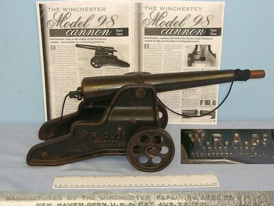 1904-1907 EARLY 1” MUZZLE DIAMETER VARIANT**Winchester USA Model 1898 10 Gauge Obsolete Calibre Breech Loading Black Powder Blank Firing Signal Cannon  None Cannon