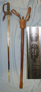 British Edward VII Holt & Sons London 1845 / 1854 Pattern Infantry Officer’s Sword With Etched Blade To The Royal Army Medical Corps (RAMC), Scabbard, Leather Field Combat Cover & Frog. Sn 21227 Sword