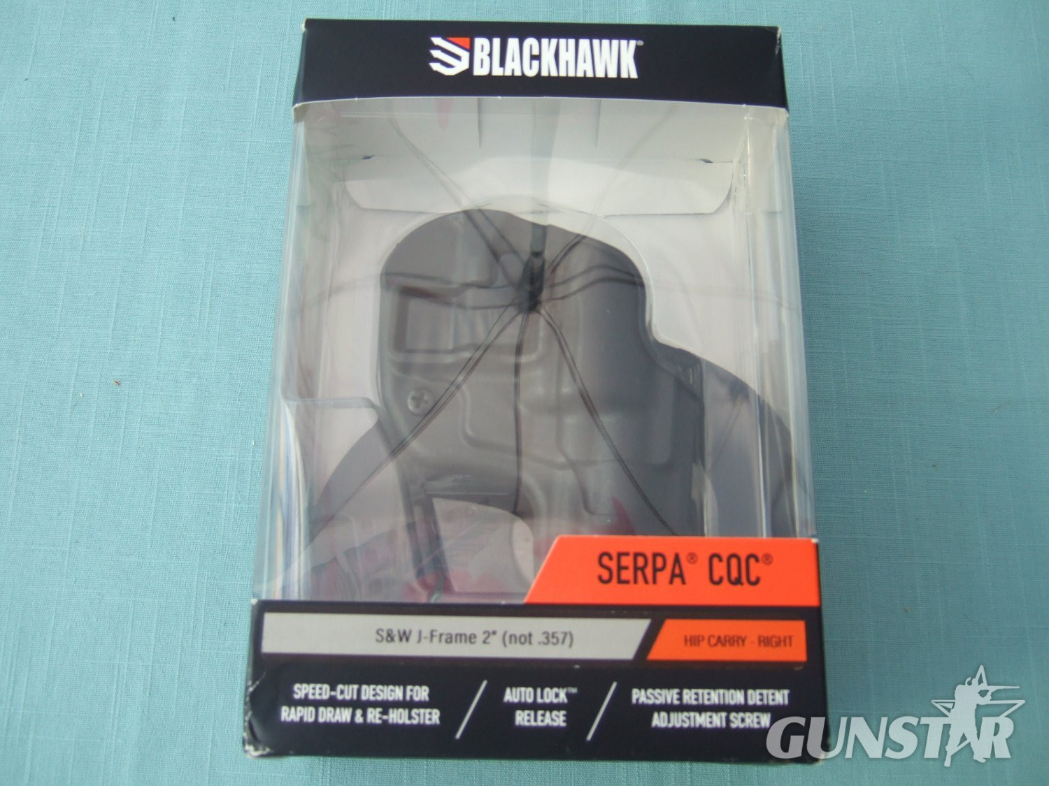 Blackhawk Serpa CQC Holster for S&W  J-Frame revolver 2 inch barrel. Blackhawk 410520BK-R    UPC 648018047893   Care & Storage in 