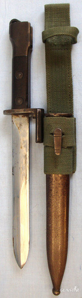 British Trials Pattern FN FAL X2E1 Bayonet & X1E1 Scabbard Made In Belgium. Bayonet in 