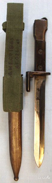 British Trials Pattern FN FAL X2E1 Bayonet & X1E1 Scabbard Made In Belgium. Bayonet