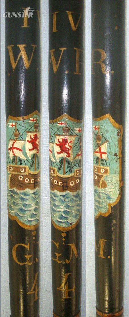 William IV Era 1830-1837 Naval Dockyard Police Hannd Painted Decoration Ebonised Wood Police Truncheon With Collection Number Brass Tag 113**FROM THE GEORGE RALPH LEYLAND COLLECTION OF TRUNCHEONS & TIPSTAFFS** Sn 22810  Antique & Militaria