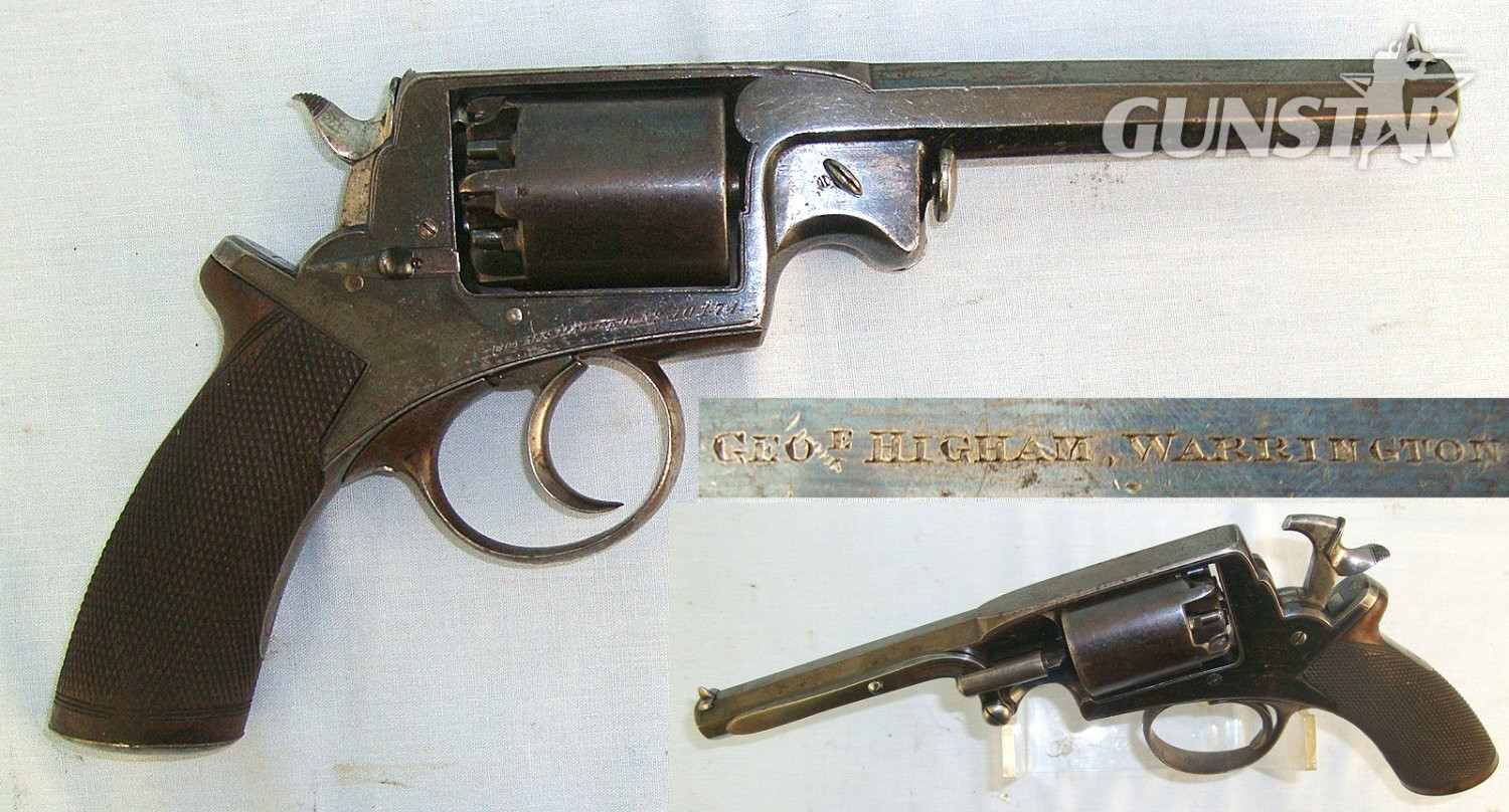 MATCHING NUMBERS**Victorian C1850's George Higham Warrington (Cheshire) Robert Adams, London Patent, 54 Bore  Five Shot Double Action Percussion Revolver. Sn 23270 .54 Cal Muzzleloader Revolver in 