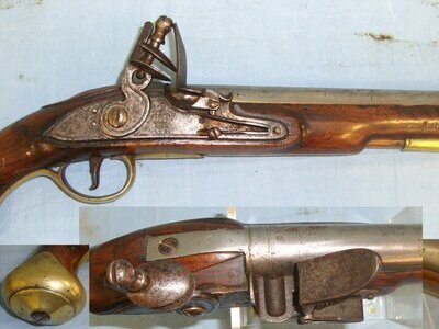 NAPOLEONIC WARS ERA**Georgian British Ordnance .650 Carbine Calibre Flintlock Light Dragoon Pistol With Regulation Brass Fittings. Sn 22474:1 .65 Muzzleloader