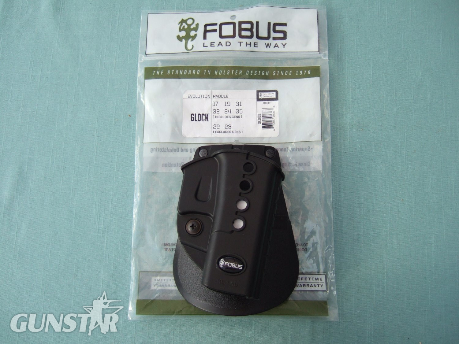 Fobus Evolution Holster for Glock 17 19 31 32 34 35 incl. Gen5 & 22 23 excl. Gen5 Fobus Model GL2E2  UPC 676315006886 Care & Storage in 